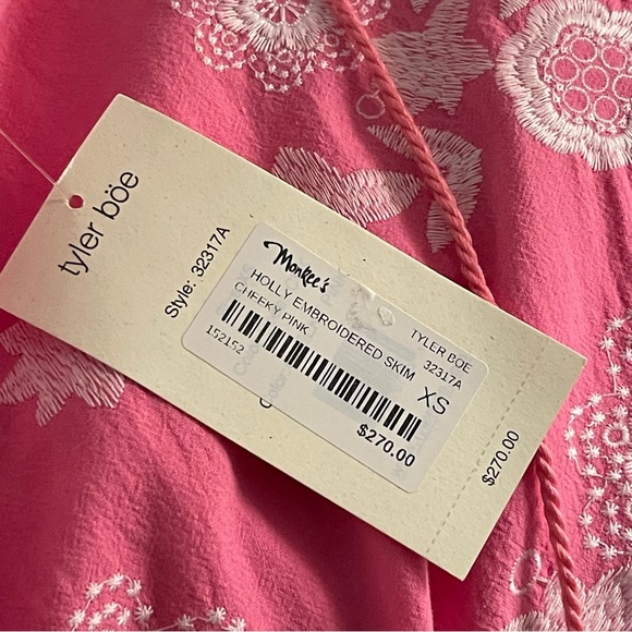 Tyler Böe Holly Embroidered Skimmer Dress Cheeky Pink XS NWT - Picture 5 of 11